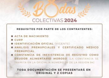 Abre DIF Benito Juárez inscripciones para bodas colectivas 2024