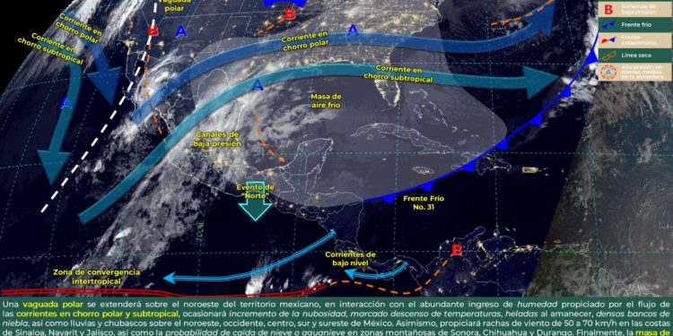 Masa de aire polar cubrirá gran parte de la península Yucatán