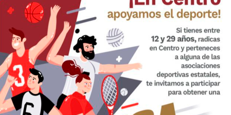 Convoca Gobierno de Centro a obtención de Becas Deportivas 2024