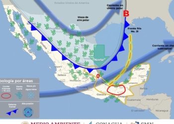 Llega Frente frío Núm 31 a Quintana Roo