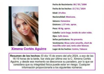 Persiste la búsqueda de Ximena Cortés Aguirre: Padres y autoridades unen esfuerzos