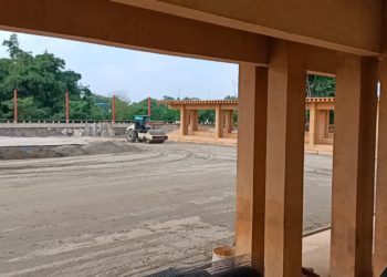Progreso en la construcción del Centro Deportivo Comunitario de Gaviotas