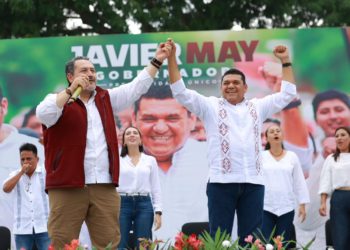 Javier May llama a defender la Cuarta Transformación en cierre de precampaña