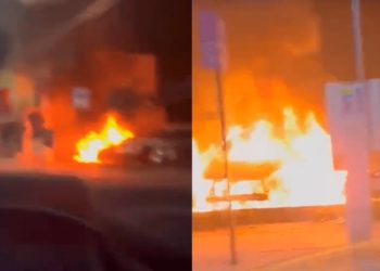 Incendio en estacionamiento de plaza comercial en Paraíso: Rápida intervención evita mayores daños