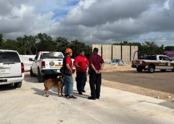 Hombre resulta lesionado tras caerle una barda en construcción