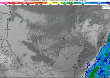 Prevén cielo nublado con lluvias aisladas en Quintana Roo