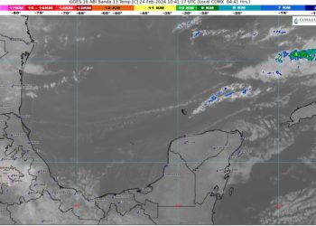 Llega el Frente frío Núm 37 a la península de Yucatán