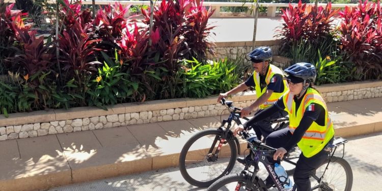 Refuerzan con bicipatrullas seguridad en nuevo Malecón de Villahermosa