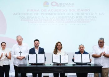 Firma Mara Lezama Acuerdo Solidario para la Promoción del Respeto y la Tolerancia Religiosa