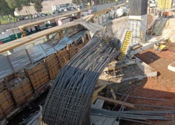 Colapsa estructura en las obras del CETRAM Santa Martha; hay siete lesionados