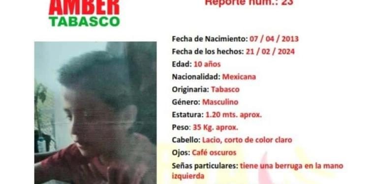 Activan Alerta Amber por desaparición de tres menores en Tabasco