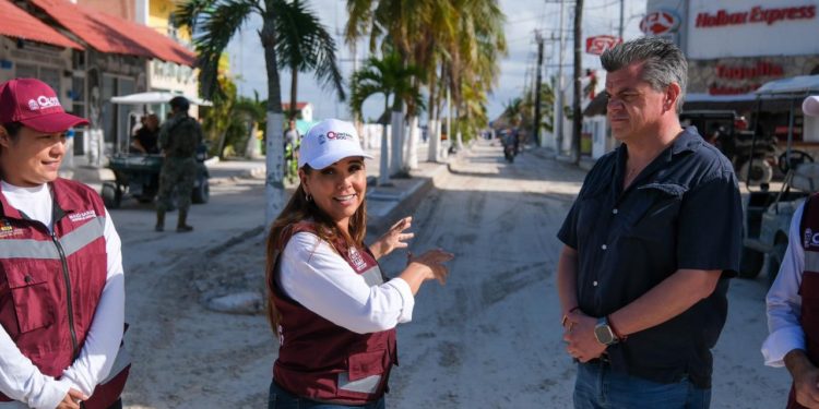 Supervisa Mara Lezama trabajos en Holbox tras frente frío