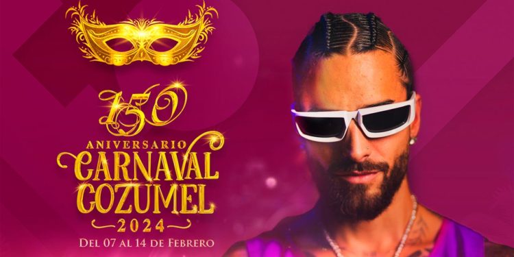 Llega el cantante colombiano, Maluma con el colosal cierre del Carnaval Cozumel 2024