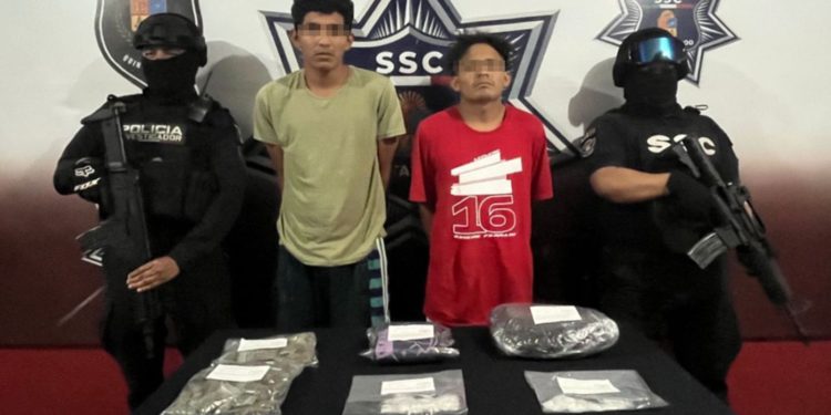 Detiene la #SSC a dos masculinos, presuntos implicados en delitos Contra la Salud