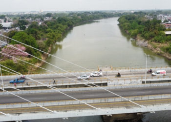 Desciende el nivel del río Grijalva en Villahermosa