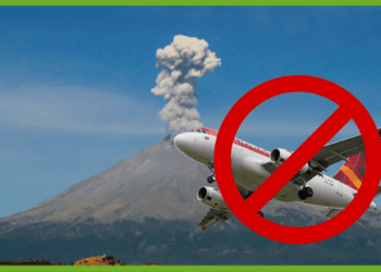 Cancelan vuelos a Cancún tras la presencia de cenizas del volcán Popocatépetl