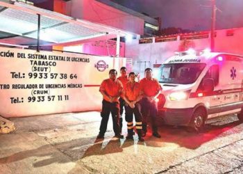 El Sistema Estatal de Urgencias de Tabasco despliega 7 ambulancias en el operativo
