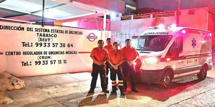 El Sistema Estatal de Urgencias de Tabasco despliega 7 ambulancias en el operativo