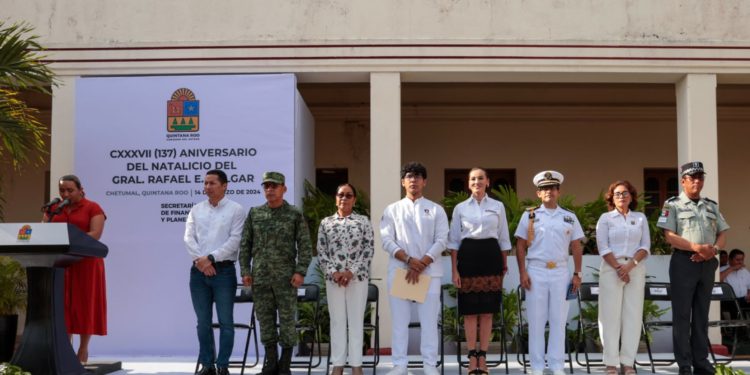 Conmemoran en Chetumal el 137 aniversario del natalicio del general Rafael E. Melgar