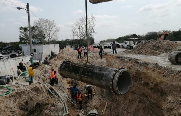 Concluye CAPA reparación de fuga en tubería en Chetumal y continúa los trabajos para restablecimiento del servicio antes de 48 horas