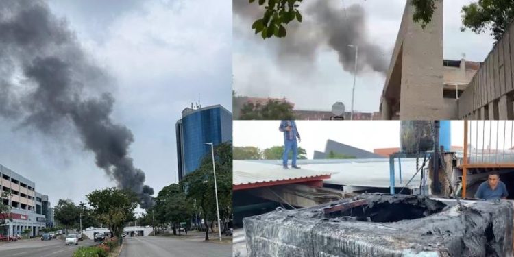 Bomberos controlan conato de incendio en edificio administrativo del Gobierno