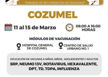Refuerza SESA jornada de vacunación en Cozumel