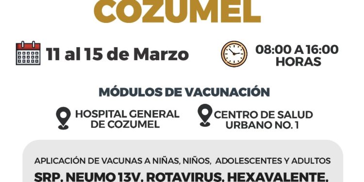 Refuerza SESA jornada de vacunación en Cozumel