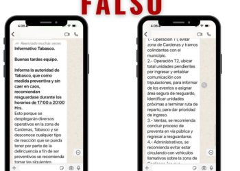 Gobierno de Tabasco desmiente mensajes de alerta falsos en whatsApp