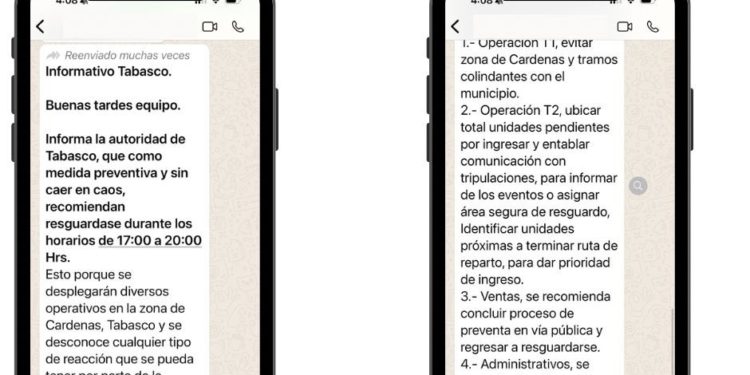 Gobierno de Tabasco desmiente mensajes de alerta falsos en whatsApp