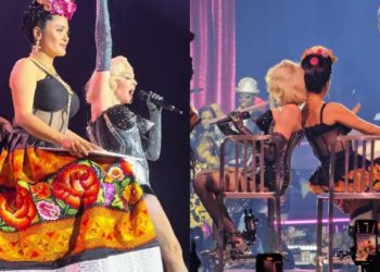 Madonna sorprende a sus fans al invitar a Salma Hayek a su concierto
