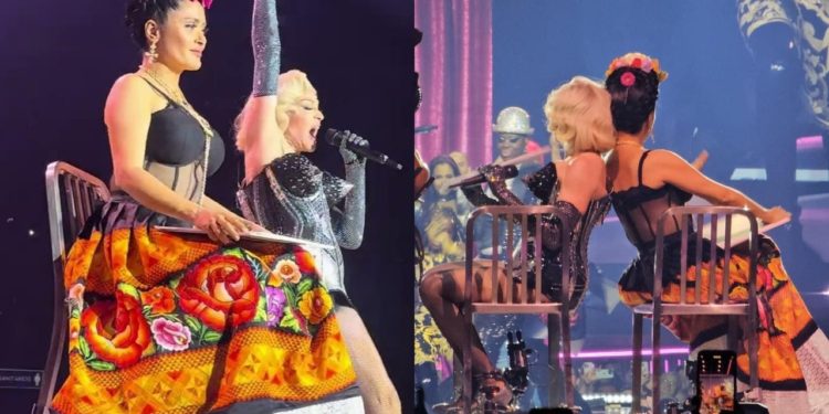 Madonna sorprende a sus fans al invitar a Salma Hayek a su concierto