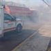 Incendio en Tierra Colorada obliga al cierre temporal de la Av. Ramón Mendoza