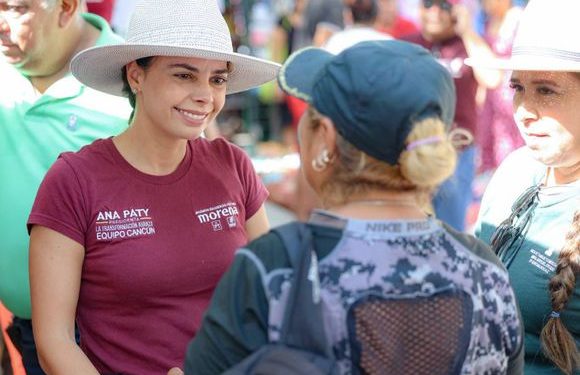 Ana Paty Peralta recorre el tianguis de la supermanzana 105
