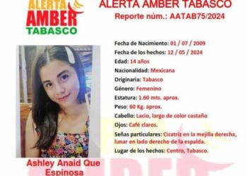 Activan Alerta Amber por desaparición de adolescente en Centro, Tabasco