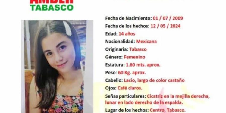 Activan Alerta Amber por desaparición de adolescente en Centro, Tabasco