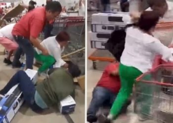 Ante ola de calor varias personas pelean para obtener un ventilador en un Costco de Cayala