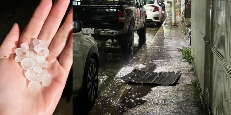 Tláloc muestra su benevolencia: Lluvia en Teapa y granizo en Tacotalpa