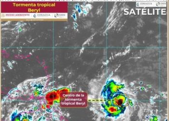 Se forma la tormenta tropical Beryl, se localiza cerca de las costas de Quintana Roo