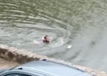 Lamentable incidente en la Laguna de las Ilusiones: Hombre escapa de cocodrilo