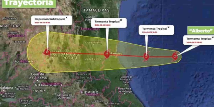 Activan alerta naranja en el estado de Tamaulipas y Veracruz por tormenta tropical Alberto