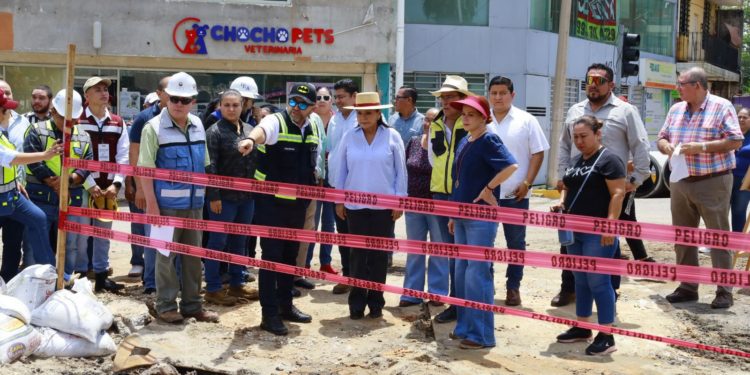 Supervisan Aura Medina y Yolanda Osuna obra del malecón y operación de cárcamos