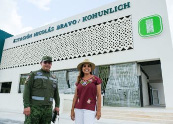 Recorre Mara Lezama y SEDENA el progreso de la Estación del Tren Maya Nicolás Bravo/Kohunlich