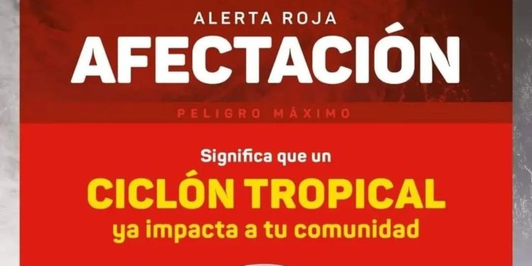Alerta Roja para 37 municipios del sur de Yucatán, ante el inminente impacto del huracán Beryl