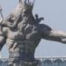 Clausuran la estatua de Poseidón ubicada en Progreso, Yucatán