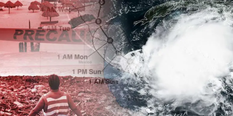 El huracán ‘Beryl’ se mueve sobre la Península de Yucatán dejando lluvias intensas