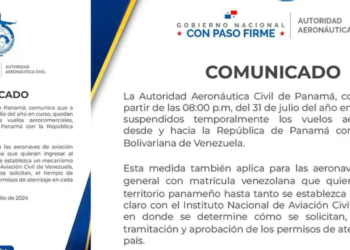 Panamá suspenderá los vuelos con Venezuela como represalia de una medida similar tomada en la víspera por Caracas