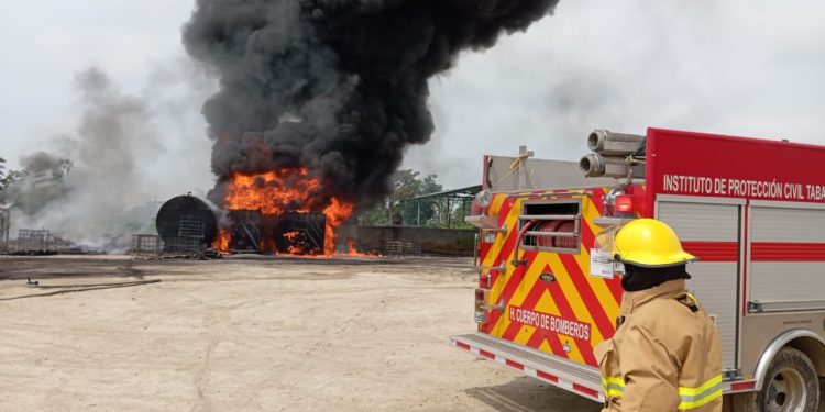 Reporta IPCET como sofocado incendio registrado en una empresa privada de Plátano y Cacao
