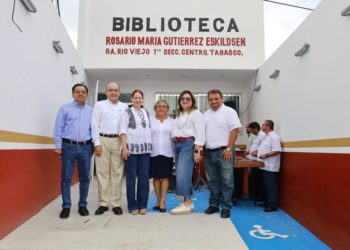 Inaugura Gobierno de Centro biblioteca y dos vialidades en Río Viejo e Ixtacomitán