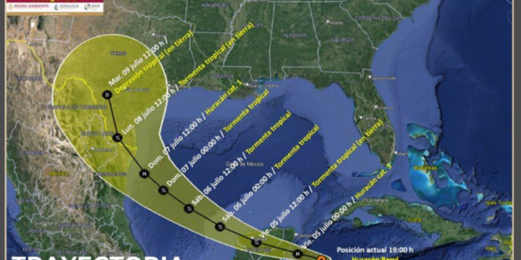 Se intensifica el huracán Beryl a categoría 3 antes de llegar a Quintana Roo