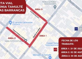Anuncia Centro cierres de calles por pavimentación en Tamulté de las Barrancas